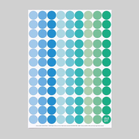 dot on 107 Klebepunkte 20 mm aqua in Blautönen hellblau blau türkis hellgrün grün