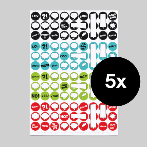 comic dots | Bogen mit 108 Klebepunkten | Ø 20 mm - dot on