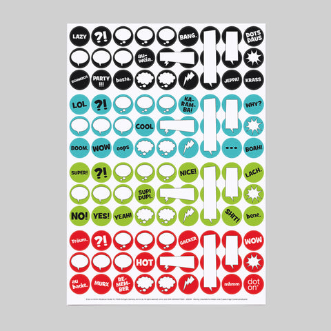comic dots | Bogen mit 108 Klebepunkten | Ø 20 mm - dot on