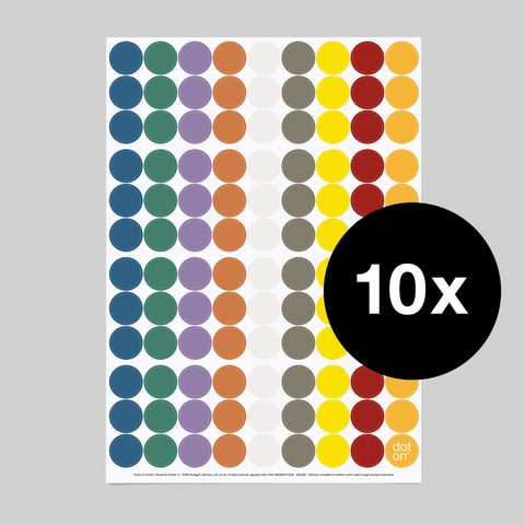 dot on 107 Klebepunkte 20 mm Georgia O' Keefe Farbpalette Kunst 10 Bogen Set