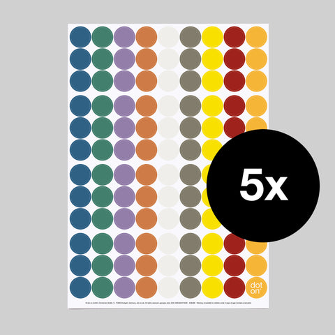 dot on 107 Klebepunkte 20 mm Georgia O' Keefe Farbpalette Kunst 5 Bogen Set