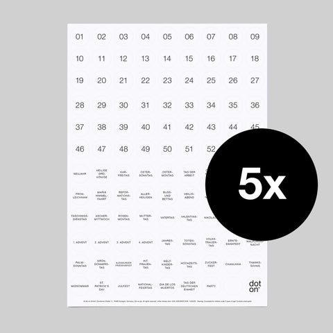 white holiday dots | Bogen mit 108 Klebepunkten | Ø 20 mm - dot on