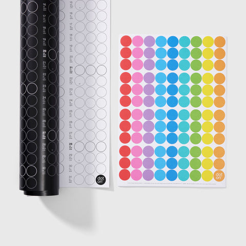 Jahresplaner 2025 mit Klebepunkten | Rainbow Edition | in 4 Formaten - dot on