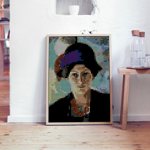 Pixelart | Kleben nach Zahlen-Set mit Stickern | Motiv: Macke | 50x70 cm - dot on