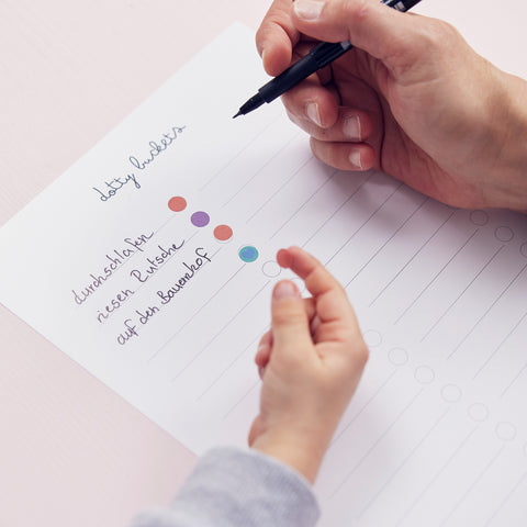 Bucket list | Plus ein Bogen mit Klebepunkten | 21x30 cm - dot on