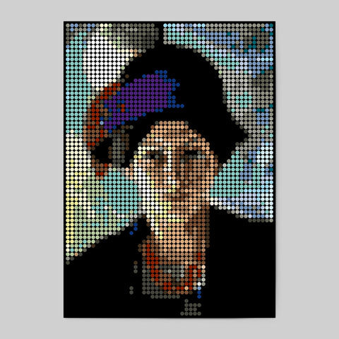 Pixelart | Kleben nach Zahlen-Set mit Stickern | Motiv: Macke | 50x70 cm - dot on