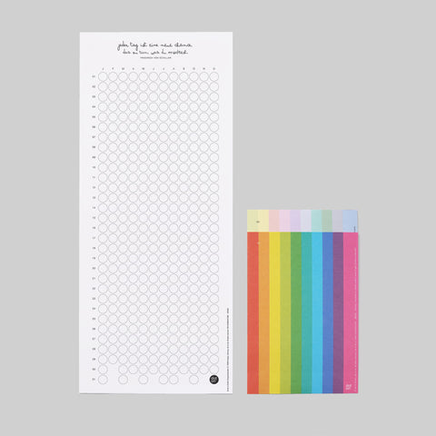 dot on habit Tracker mit Klebepunkten Motivation pastell, rainbow