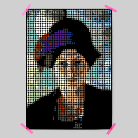 Pixelart | Kleben nach Zahlen-Set mit Stickern | Motiv: Macke | 50x70 cm - dot on