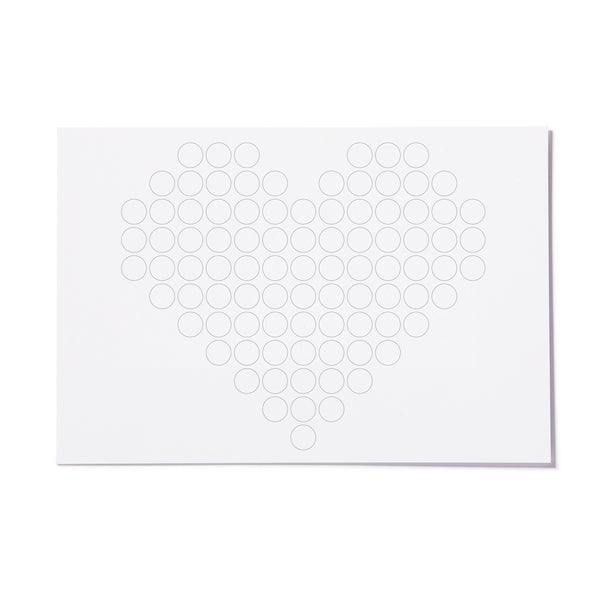 DIY-Postkarte mit Stickern | Herz | 12x17,5 cm - dot on