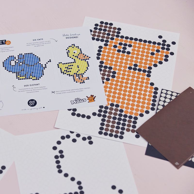 Pixelart | Bastelset mit der Maus | Stickerset für kreative Kleber | 21x30 cm - dot on