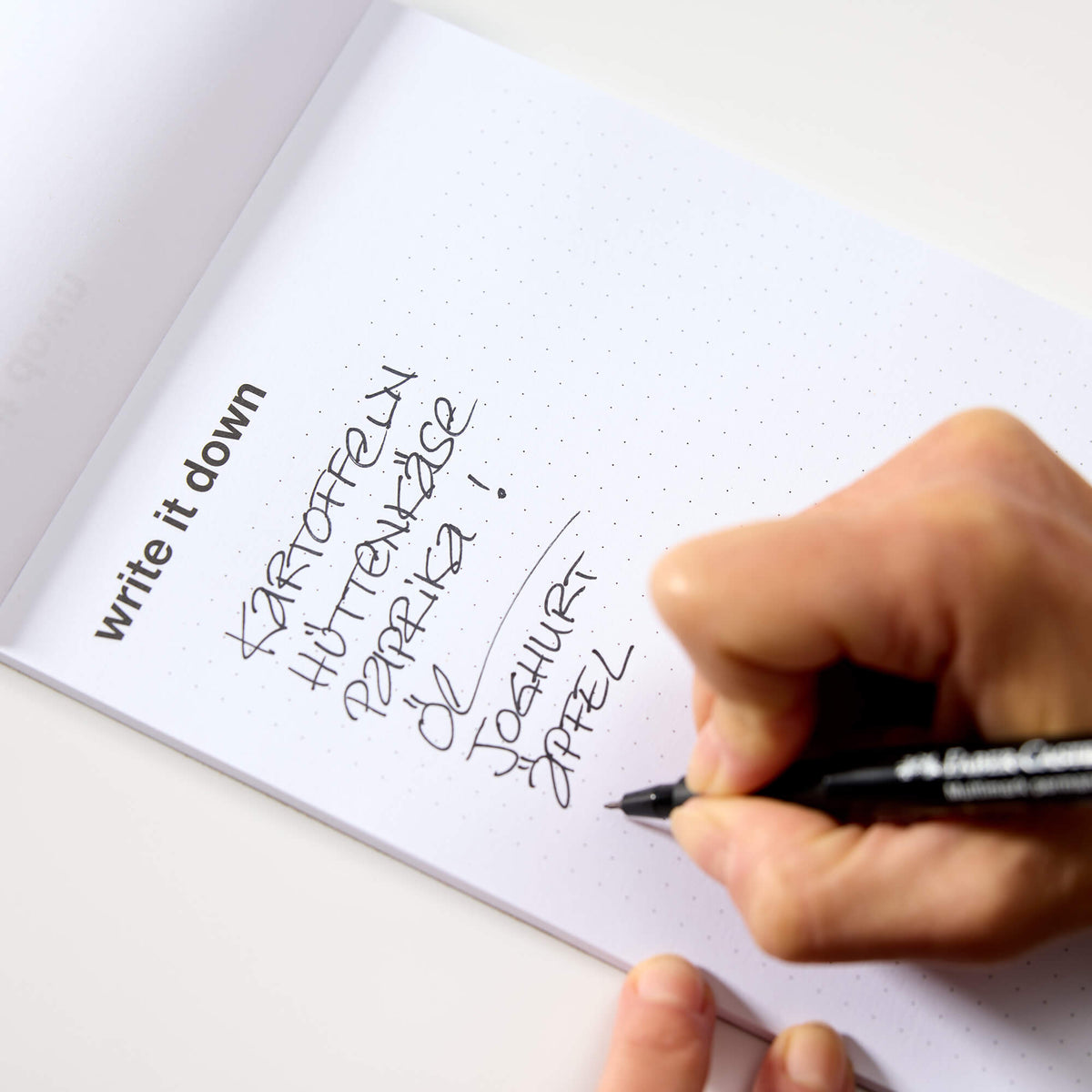 write it down · Notizblock · A5