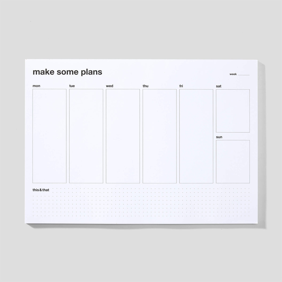 make some plans · Wochenplaner · A4