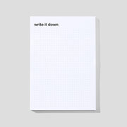 write it down · Notizblock · A5