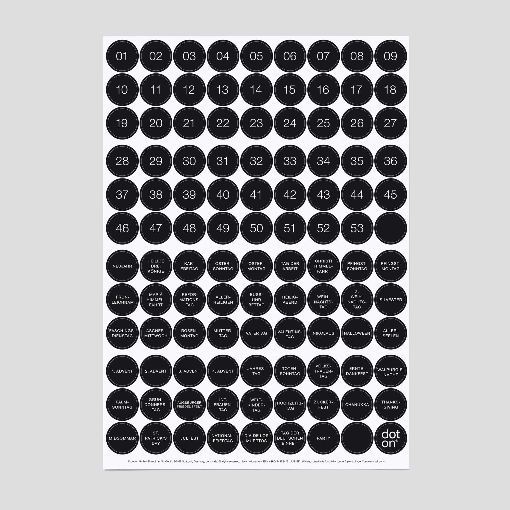 moon+moments dots · 3er-Set · Klebepunkte Ø 20 mm