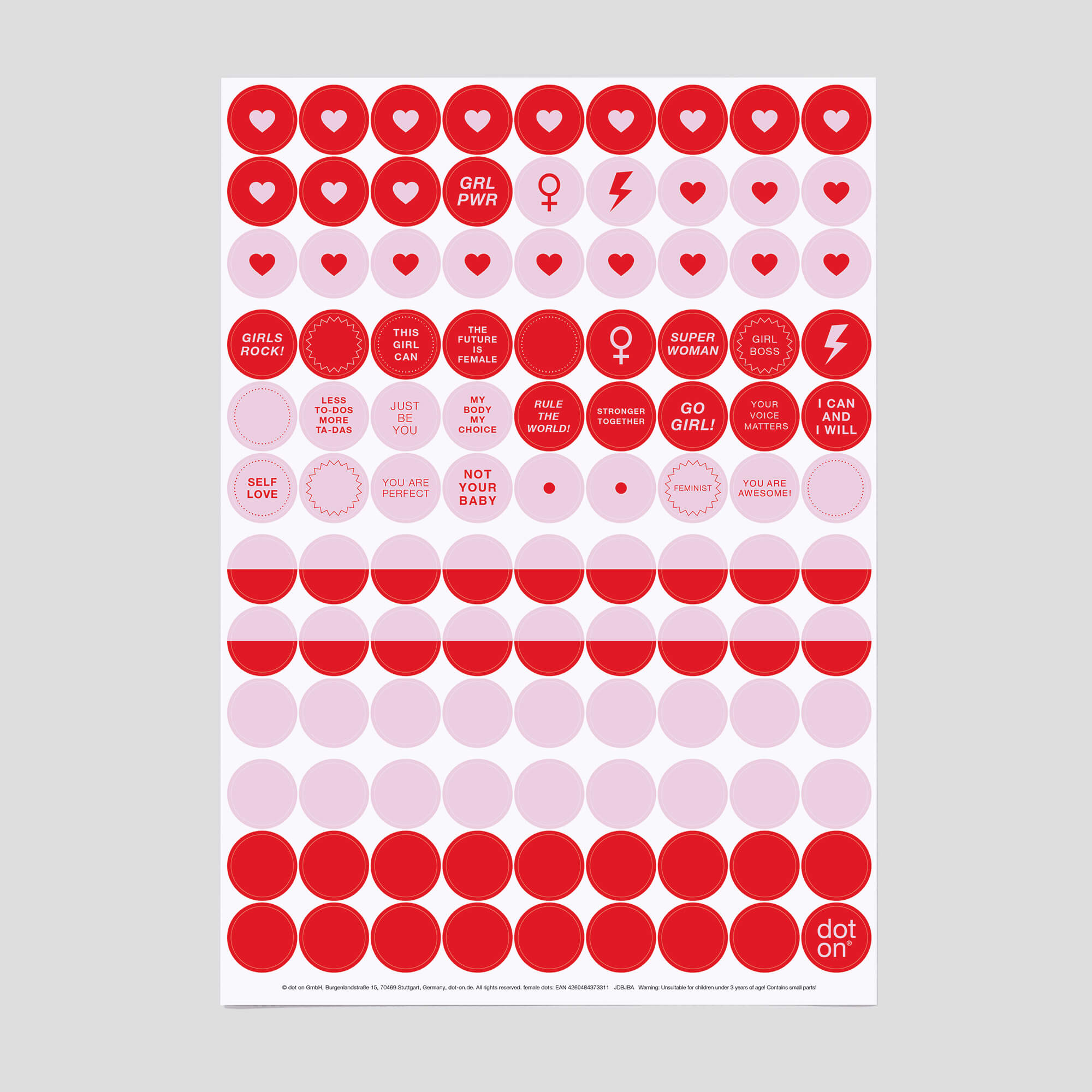 female dots · Klebepunkte Ø 20 mm