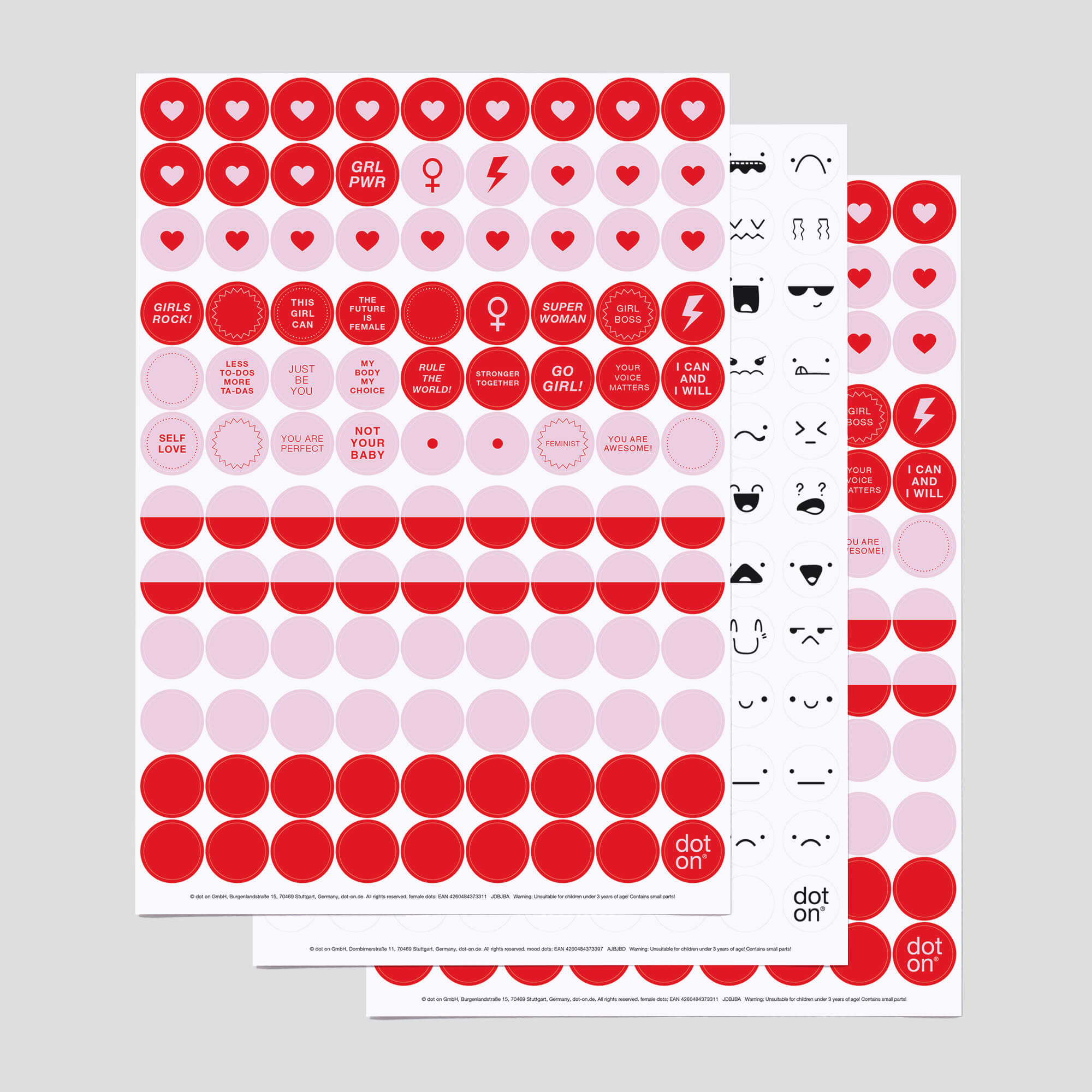 feminine dots · 3er-Set · Klebepunkte Ø 20 mm