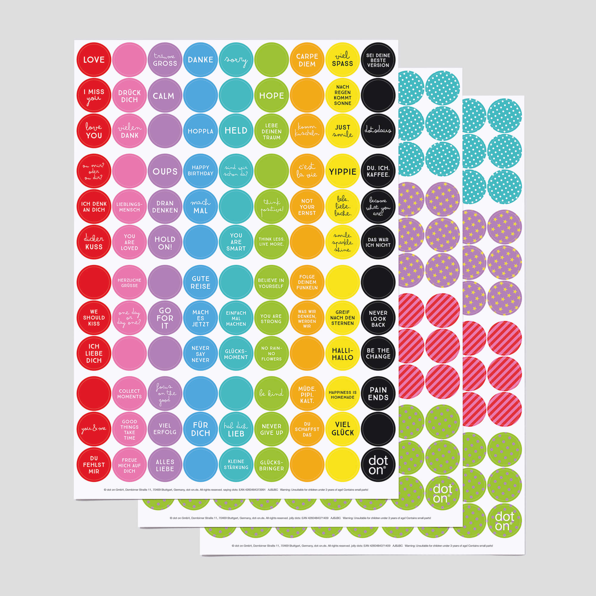 happy dots · 3er-Set · Klebepunkte Ø 20 mm