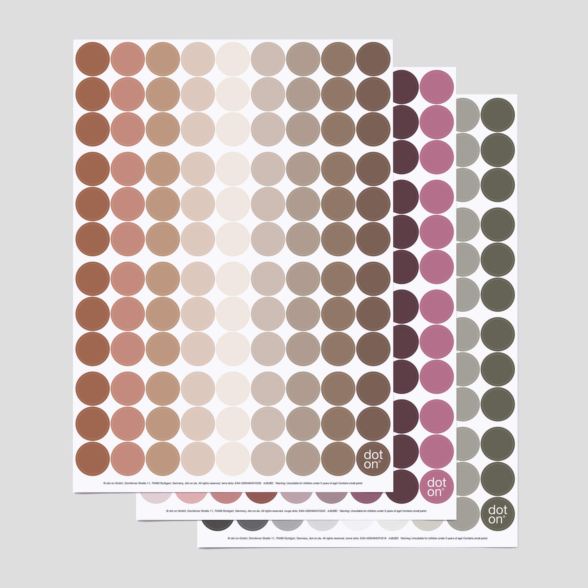 natural dots · 3er-Set · Klebepunkte Ø 20 mm