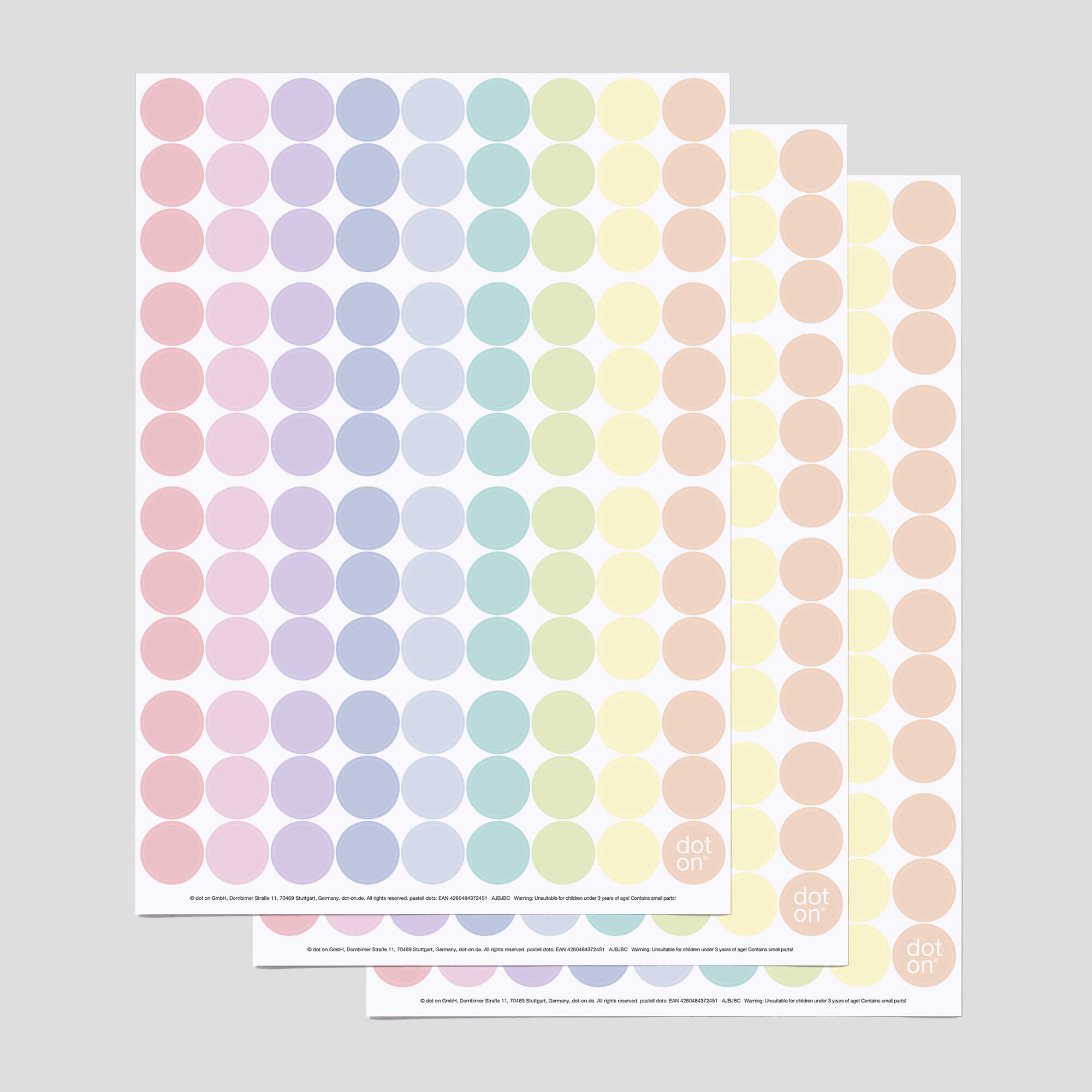 pastell dots · 3er-Set · Klebepunkte Ø 20 mm
