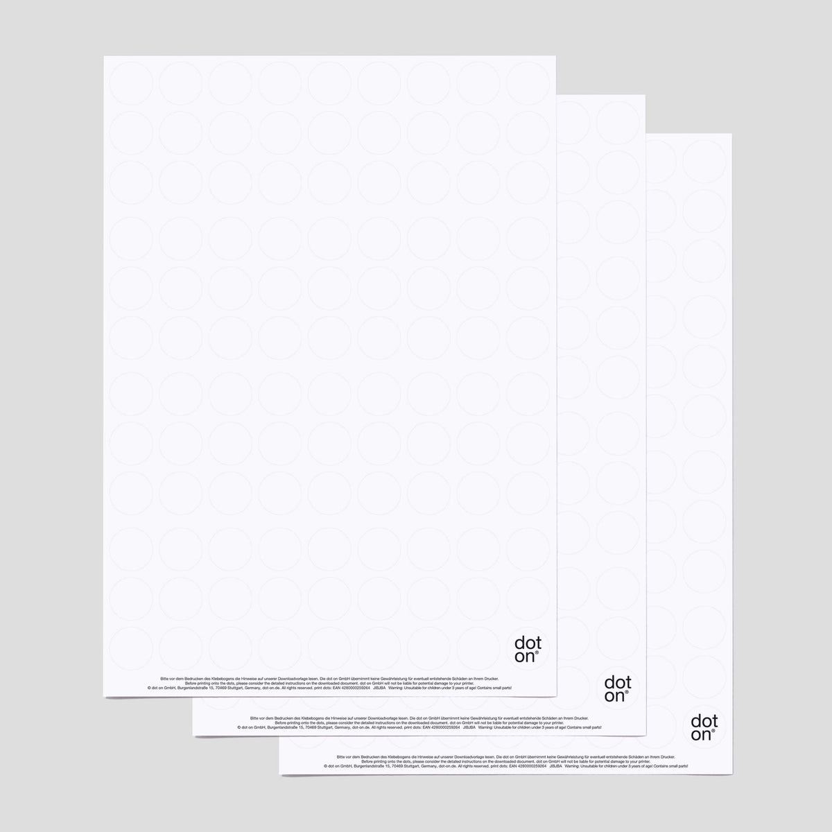 print dots · 3er-Set · bedruckbare Klebepunkte Ø 20 mm