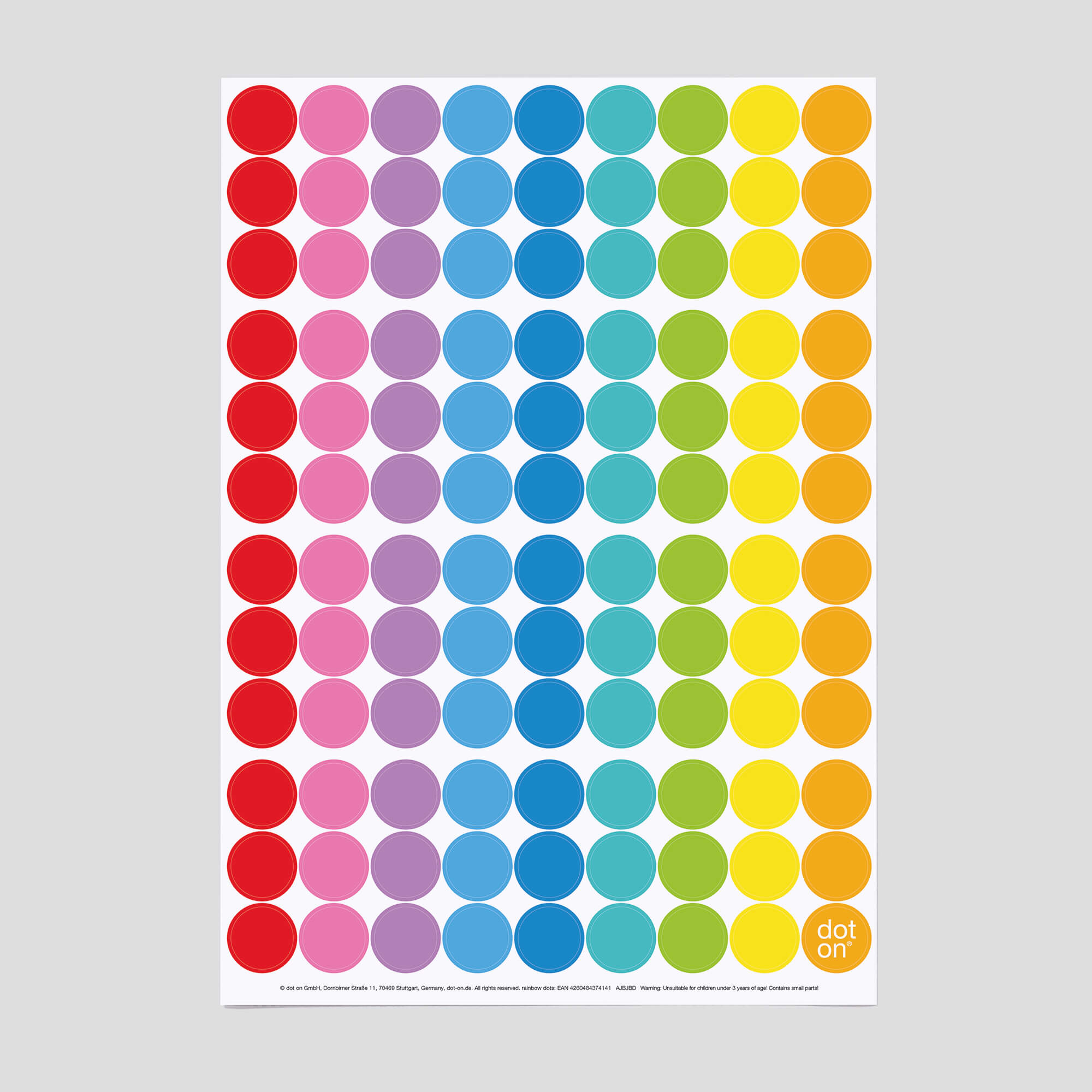 rainbow dots · sticky dots Ø 20 mm