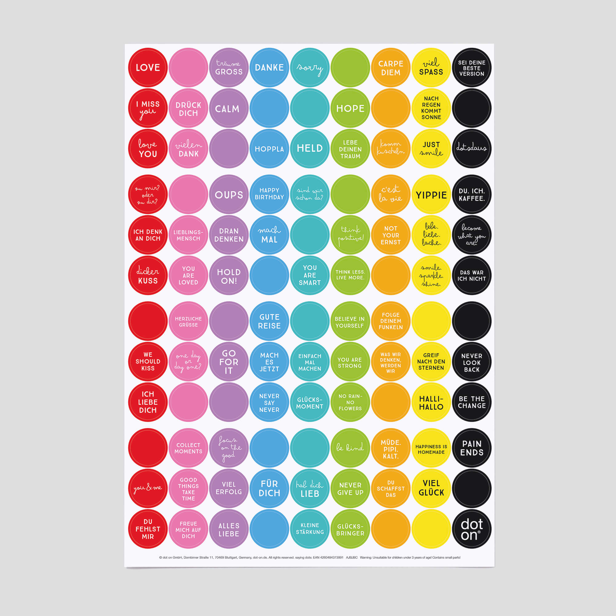 saying dots · sticky dots Ø 20 mm