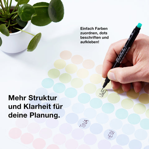 Annual planner 2025 with adhesive dots | Aqua Edition | in 4 formats