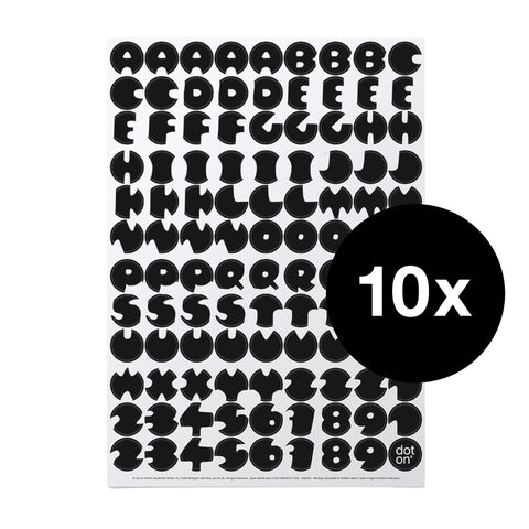 black bubble dots | Bogen mit 108 Klebepunkten | Ø 20 mm