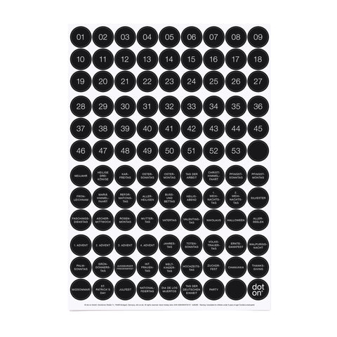 black holiday dots | Bogen mit 108 Klebepunkten | Ø 20 mm