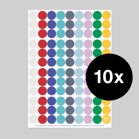 dot on 107 Klebepunkte 20 mm Claude Monet Farbpalette Kunst 10 Bogen Set