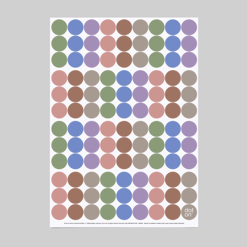 dot on 107 Klebepunkte 20 mm Trendfarben 2026 Mocha Mousse Cornflower Blue Rose Tan Cobblestone Tendril Viola Design 