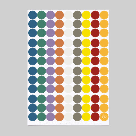dot on 107 Klebepunkte 20 mm Georgia O' Keefe Farbpalette Kunst 