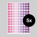 dot on 107 Klebepunkte 20 mm purple ros pink violett lila flieder 5 Bogen Set