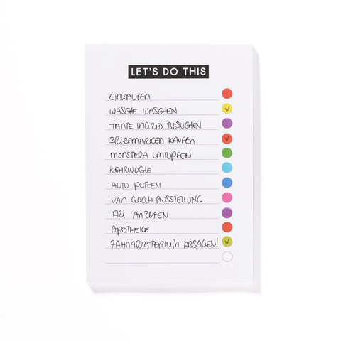 Notizblock | let‘s do this | To Do Liste mit Klebepunkten | Format: DIN A5 - dot on