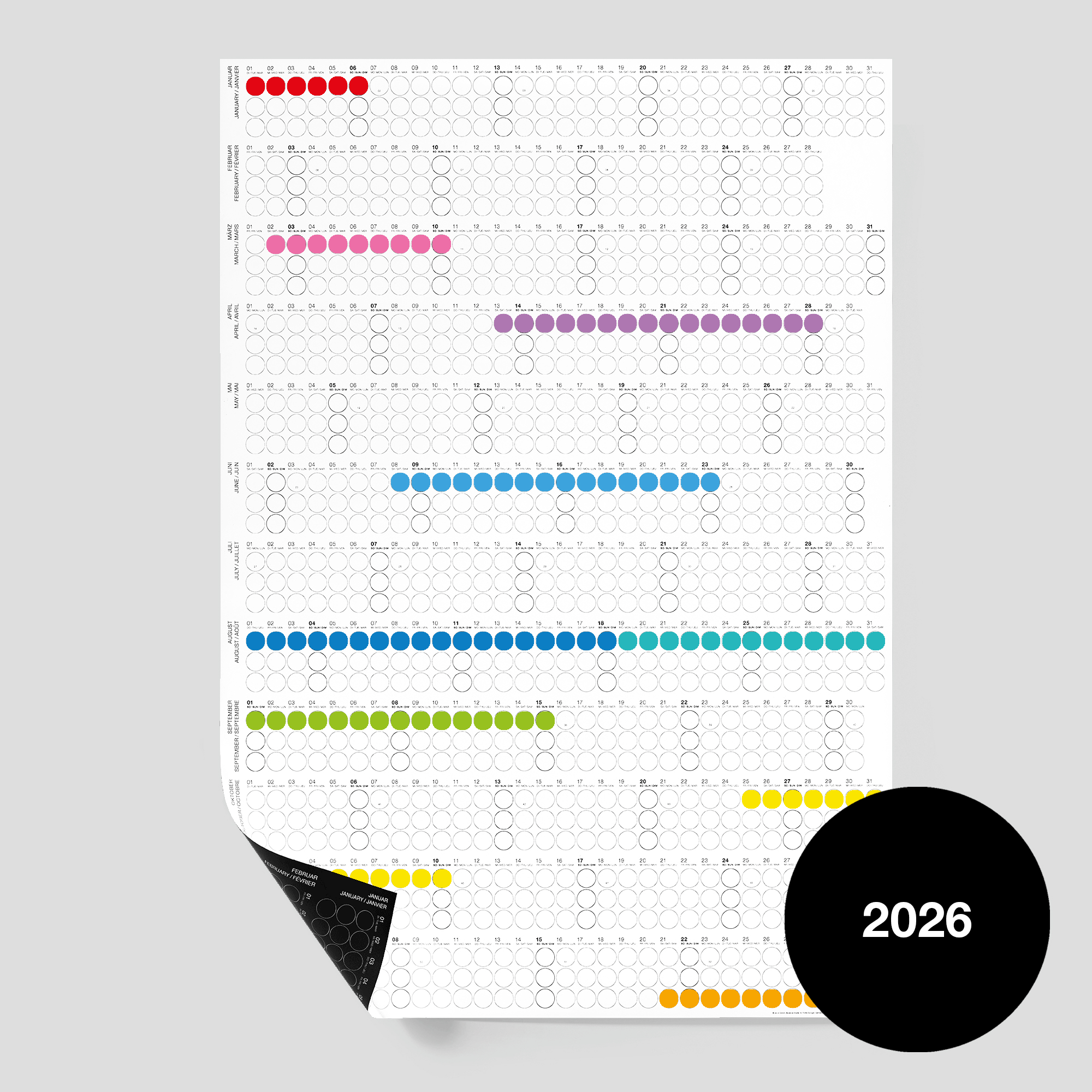 classic oder high rainbow · Jahresplaner 2026