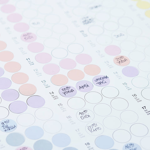 Annual Planner 2025 with adhesive dots | Pastel Edition | in 4 formats