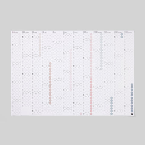 Annual planner 2025 with adhesive dots | Nordic Edition | in 4 formats