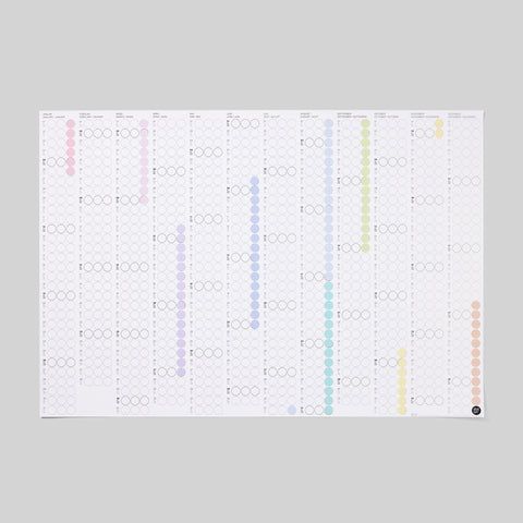 Annual Planner 2025 with adhesive dots | Pastel Edition | in 4 formats