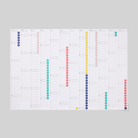 Annual planner 2025 with adhesive dots | TREND 2025 | in 4 formats