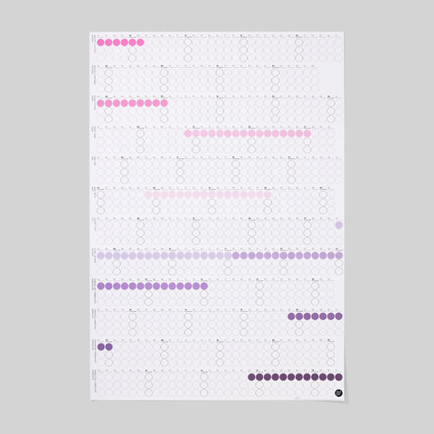 Annual Planner 2025 with adhesive dots | Purple Edition | in 4 formats