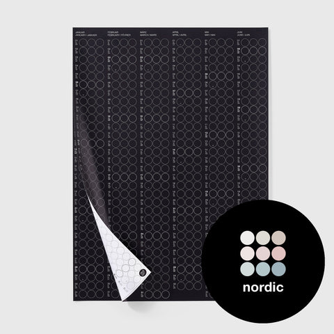 Annual planner 2025 with adhesive dots | Nordic Edition | in 4 formats