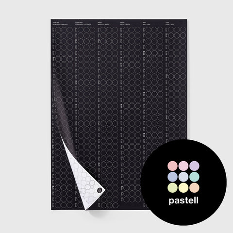 Annual Planner 2025 with adhesive dots | Pastel Edition | in 4 formats