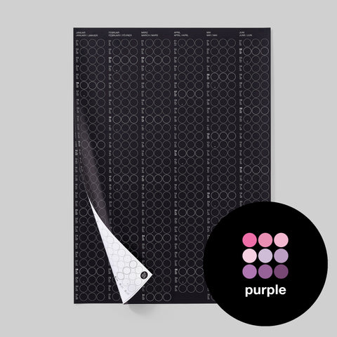 Annual Planner 2025 with adhesive dots | Purple Edition | in 4 formats