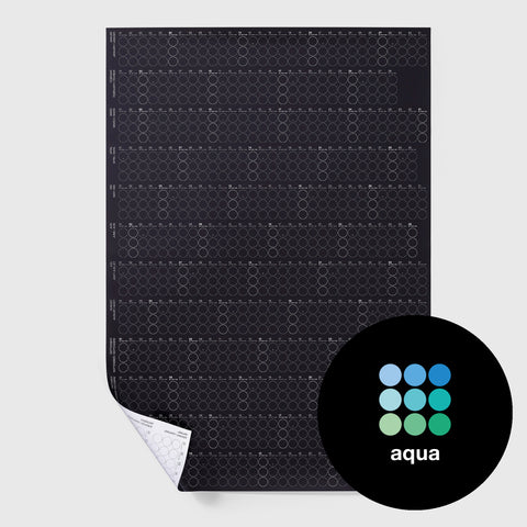 Annual planner 2025 with adhesive dots | Aqua Edition | in 4 formats