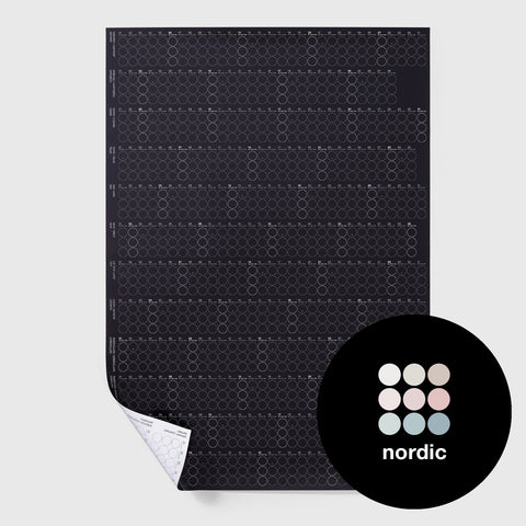 Annual planner 2025 with adhesive dots | Nordic Edition | in 4 formats