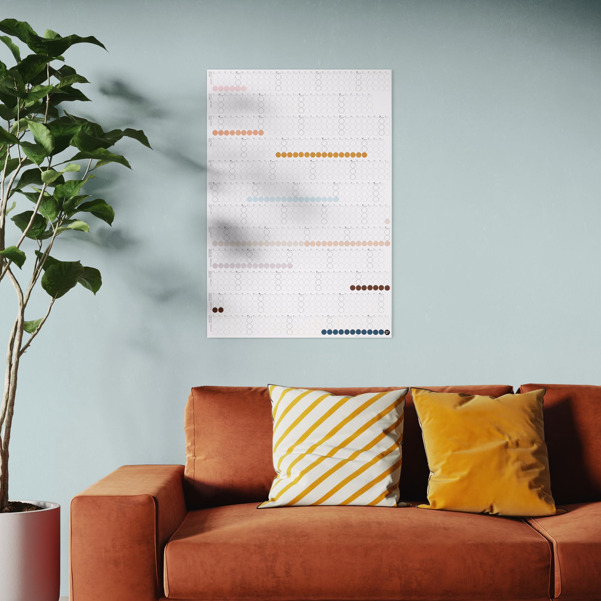 Jahresplaner 2026 mit Klebepunkten | Boho Edition | in 4 Formaten - dot on