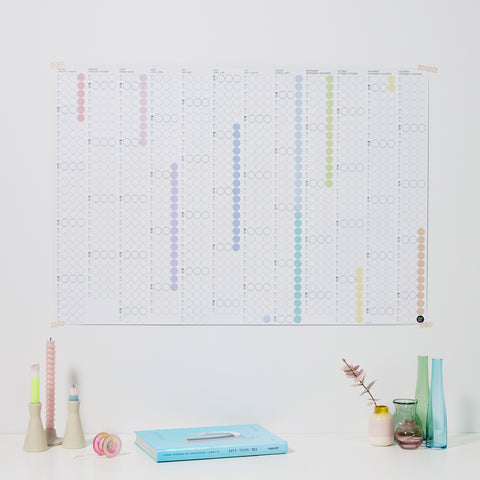 Annual Planner 2025 with adhesive dots | Pastel Edition | in 4 formats