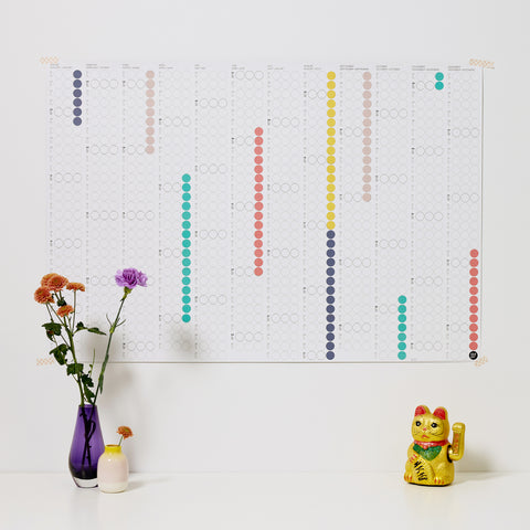 Annual planner 2025 with adhesive dots | TREND 2025 | in 4 formats