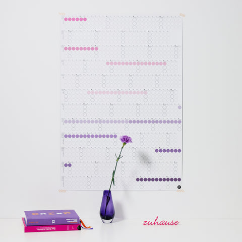 Annual Planner 2025 with adhesive dots | Purple Edition | in 4 formats