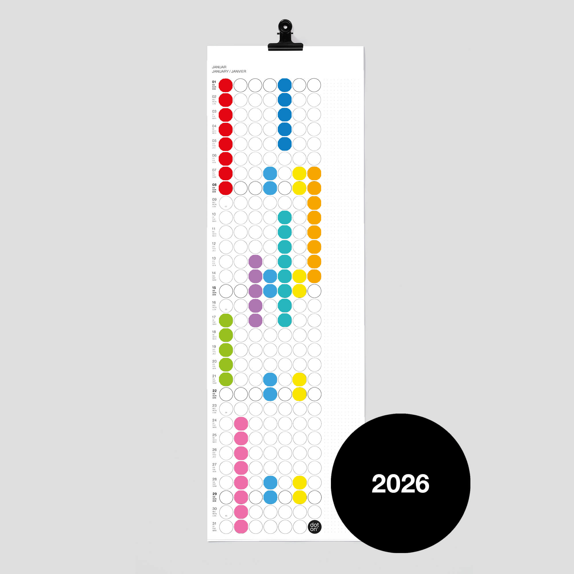 maxi rainbow · Monatsplaner 2026